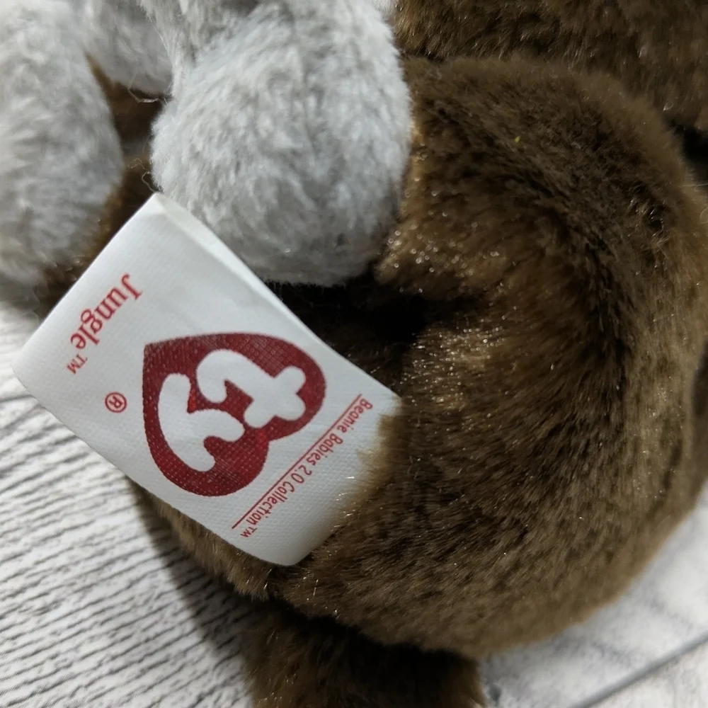 Ty Jungle Plush Monkey Toy - Brown and White